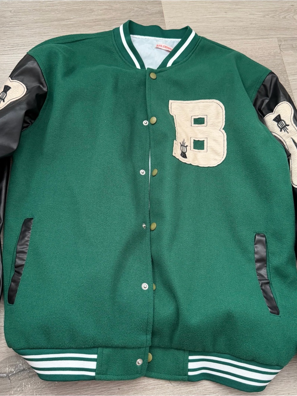 Green Varsity Jacket with B Patch